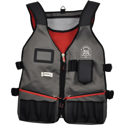 Jordans Hardware & DIY Technicians Tool Vest, Water Resistant, Adjustable and Breathable Utility Apron for Electricians, Plumbers and Tradesmen, Work Vest with 14 Pockets and Holders