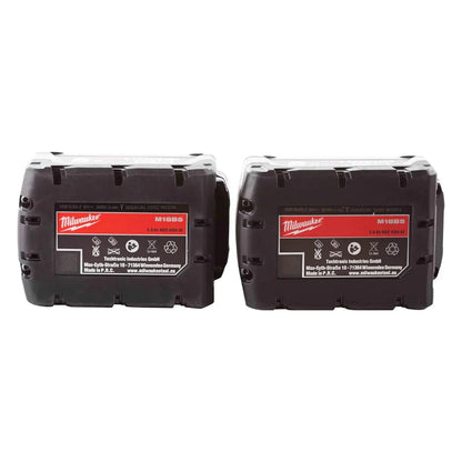 Milwaukee M18B5 18V Lithium-Ion Battery Pack – Two 5.0Ah Batteries
